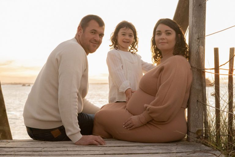 Séance photo grossesse extérieur dunes Santec soleil